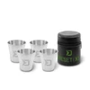 Delphin RESET XL 4in, 4x70ml,Rozsdamentes acél pálinkáspohár készlet