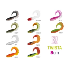 Delphin Gumihal TWISTA UVs / 5db 8cm/GREENCH