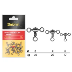 Delphin Átmenő gördülő T forgó / 10db Nr6 /17kg