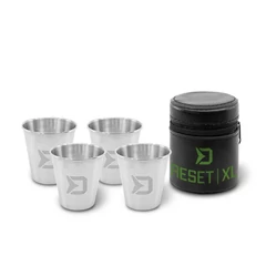 Delphin RESET XL 4in, 4x70ml,Rozsdamentes acél pálinkáspohár készlet