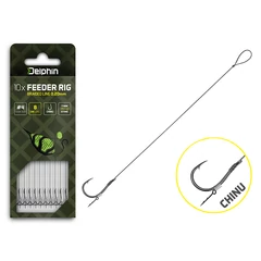Delphin Braided Sting Feeder Rig / 10db 12cm/0,14mm/Chinu #8