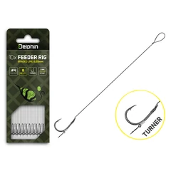 Delphin Braided Sting Feeder Rig / 10db 12cm/0,14mm/Turner #8