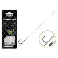Delphin Fluoro Sting Feeder Rig / 10db 12cm/0,22mm/Chinu #8