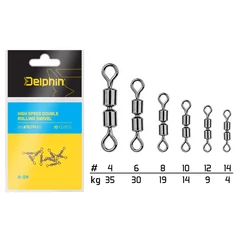 Delphin Hi speed double rolling swivel A-04 BN/14