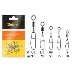 Delphin Rolling swivel with Crosslock snap BN/1/0