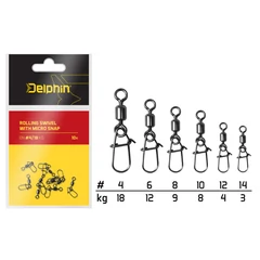 Delphin Rolling swivel with micro snap / 10db 14/3kg