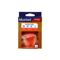Mustad In-Line Triplegrip, Red Tinsel, 2 2db/csomag