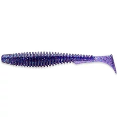 Fishup_U-Shad 4" (8Pcs.), #060 - Dark Violet/Peacock &amp; Silver