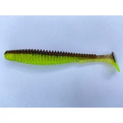 Fishup_U-Shad 4" (8Pcs.), #203 -green Pumpkin/Flo Chartreuse