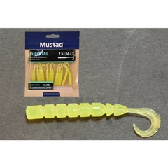 Mustad Aji Curly Tail 2.5 Clear Chartreuse 12db/csomag
