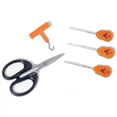 Anaconda Hi-Vis Orange Rookie Needle bojli fúró/fűzőtű/húzó/olló szett / 5 részes