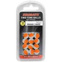 Starbaits Two Tones Balls 10mm narancs/fehér (lebegő golyó) 12db