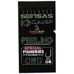 Sensas Előkötött horog Crazy Bait 4210 15cm 8db 20/0,16mm