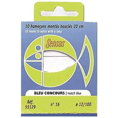 Sensas Előkötött horog Blue Match 20cm 16/0,12 10db