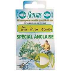 Sensas Előkötött horog Waggler Round Bend 60cm 14/0,14 10db