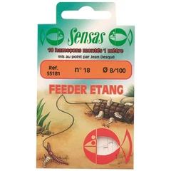 Sensas Előkötött horog Feeder Etang 100cm 14/0,12 10db