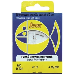 Sensas Előkötött horog Forged Reverse Bronze 50cm 14/0,14 10db