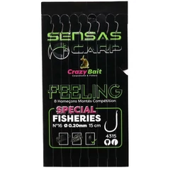 Sensas Előkötött horog Crazy Bait 4315 15cm 8db 12/0,22mm