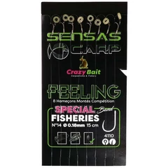Sensas Előkötött horog Crazy Bait 4110 15cm 8db 12/0,20mm