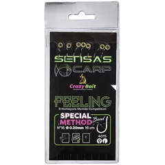 Sensas Előkötött horog Method Band 4015 10cm 8db 12/0,22mm