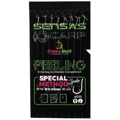 Sensas Előkötött horog Method Spike 4015 10cm 8db 12/0,22mm