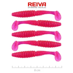 Reiva Zander Power Shad 8cm 5db/cs (Japanese red)