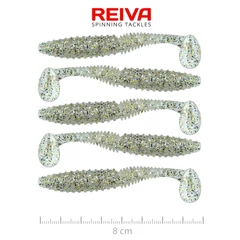 Reiva Zander Power Shad 8cm 5db/cs (Salt and Pepper)