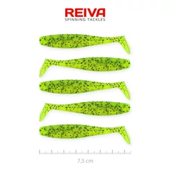 Reiva Flat Minnow shad 7,5cm 5db/cs (Poppy green)