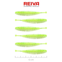 Reiva Tiny Worm 6cm 6db/cs -Flash Chartreuse-