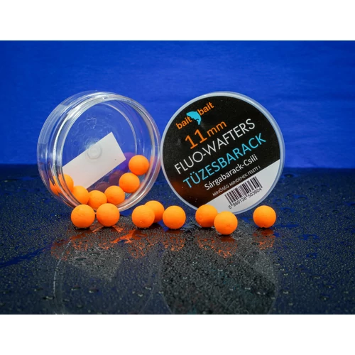 Bait Bait Tüzes Barack Fluo Wafters Mini Bojli-Betain 11mm