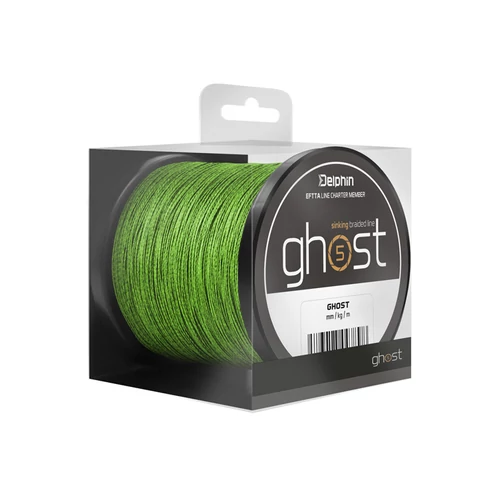 Delphin Ghost süllyedő fonott zsinór 4+1 / zöld 0,18mm 9,1kg 600m