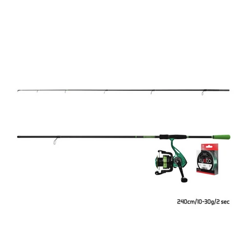 234mm;Delphin GreenSPIN Pergető szett 240cm/30g + 3T + 0
