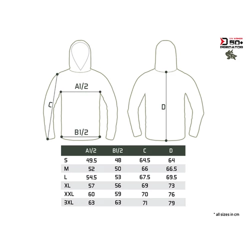 Delphin UV ARMOR 50+ Kapucnis hosszúujjú póló Predator XXXL