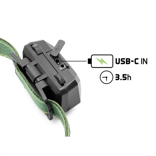 Delphin MONOX fejlámpa 3W/120lm/1500mAh