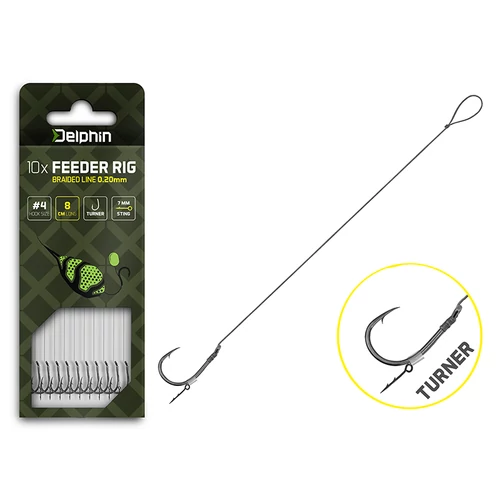 Delphin Braided Sting Feeder Rig / 10db 8cm/0,20mm/Turner #4