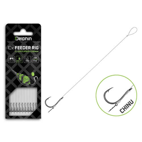Delphin Fluoro Sting Feeder Rig / 10db 12cm/0,26mm/Chinu #6