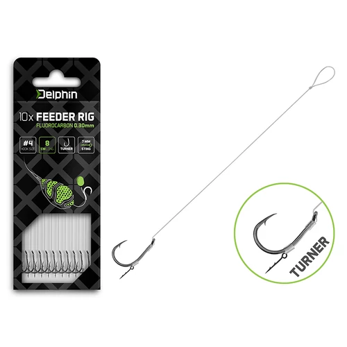Delphin Fluoro Sting Feeder Rig / 10db 12cm/0,22mm/Turner #8