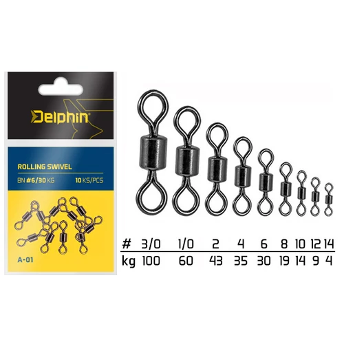Delphin Rolling Swivel A-01/10db BN/14