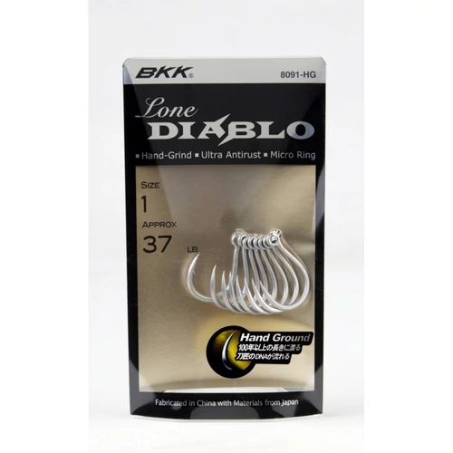 Bkk Lone Diablo Egyágú Rablóhalas Horog 2/0# 6 db/csomag