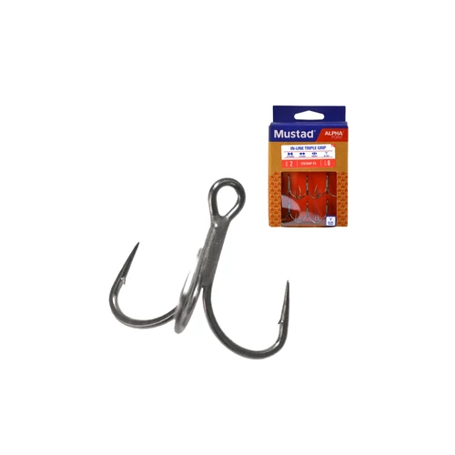 Mustad In-Line Triplegrip Short, 4 6db/csomag