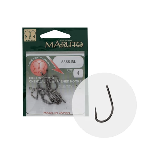 Maruto Horog 8355Bl Carp Hooks Forged Straight Eye Barbless Hc Black Nickel 4
