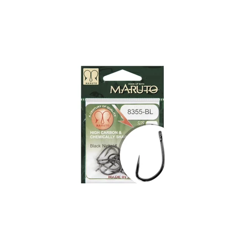 Maruto Horog 8355Bl Carp Hooks Forged Straight Eye Barbless Hc Black Nickel 6