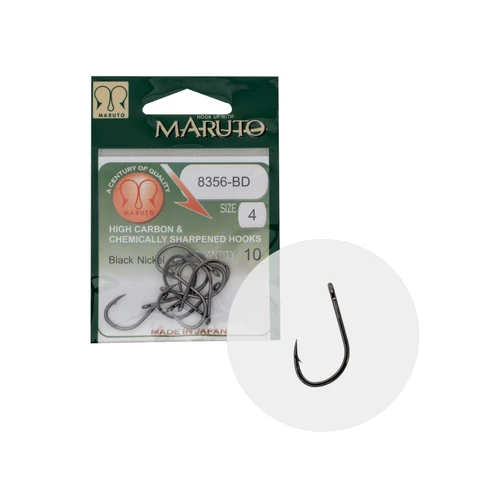 Maruto Horog 8356-Bd Carp Hooks Barbed Forged Straight Eye Hc Black Nickel 4