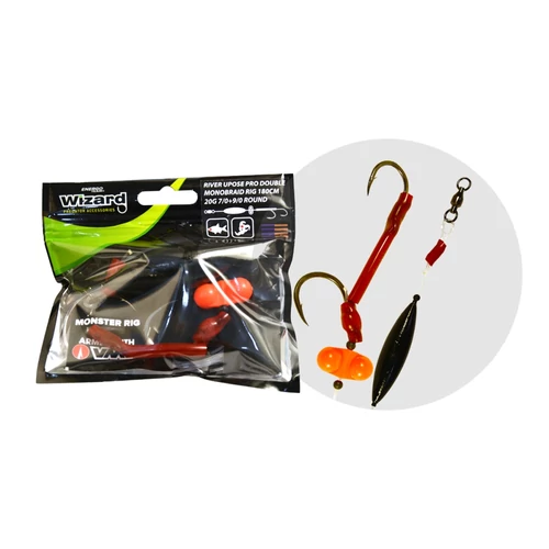 Wizard Monster River Upose Pro Double Monobraid Rig 20g 7/0+9/0 Round