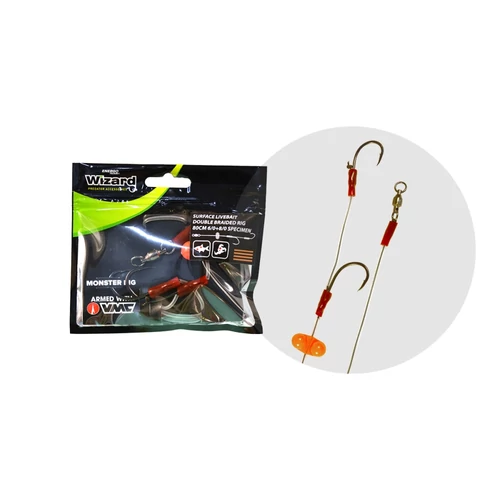 Wizard Monster Surface Livebait Double Braided Rig 6/0+8/0 Specimen