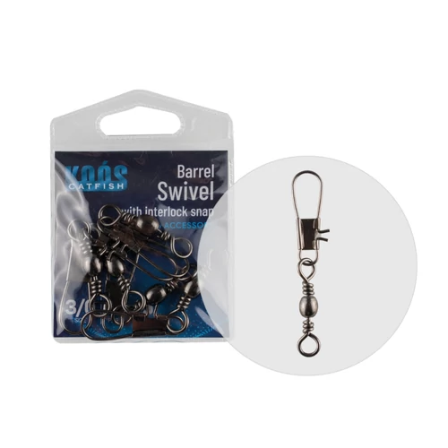 Koos Barrel Forgó With Interlock Snap 3/0 5Pcs/Bag