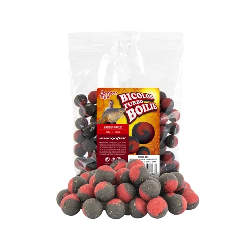 Benzar Turbo Bicolor Boilie Halibut-Fokhagyma 250g 16mm