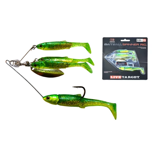 Livetarget Minnow Spinner Rig Lime Chartreuse/Gold Small 11g