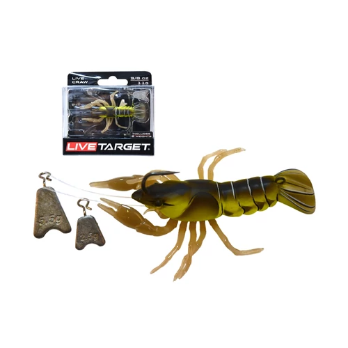Livetarget Live Craw Finess Bait Chartreuse Black 63mm 11G Slow Sinking