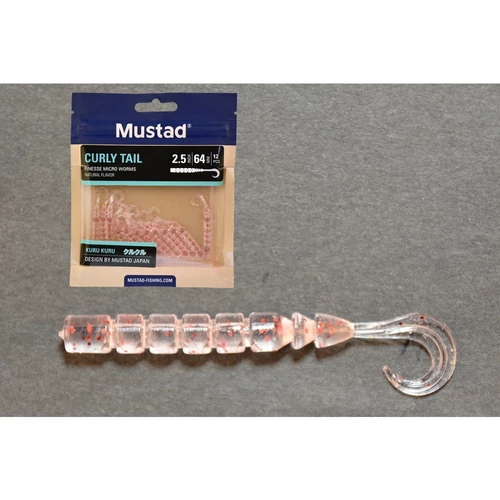 Mustad Aji Curly Tail 2.5 Uv Clear Redglitter 12db/csomag